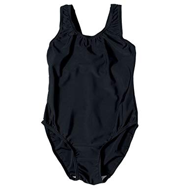 girls black swimming costume